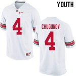 NCAA Ohio State Buckeyes Youth #4 Chris Chugunov White Nike Football College Jersey GQM8845LF